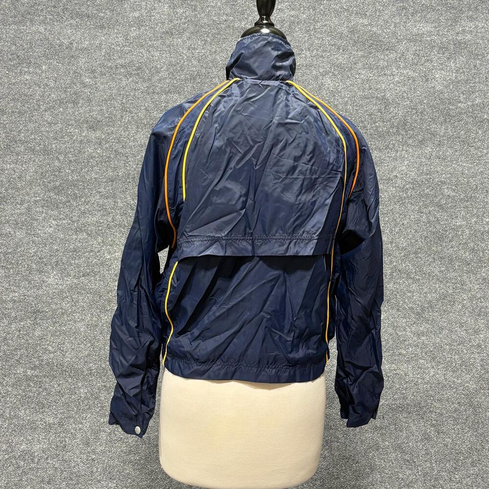 Nike Jacket Womens Blue Full Zip Windbreaker Mesh Lined Yellow Piping NOS Y2K - Picture 2 of 16